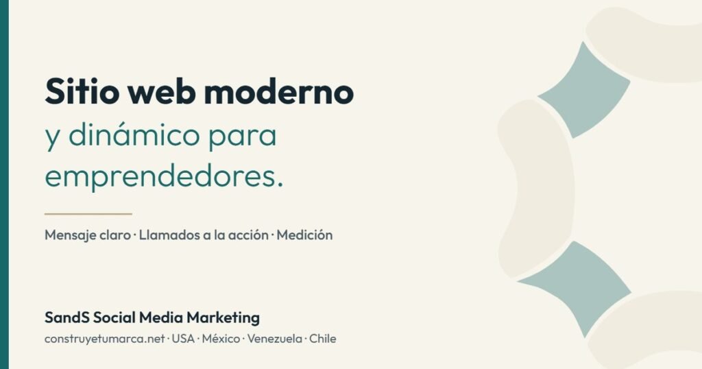 Sitio web moderno y dinámico para emprendedores. — SandS Social Media Marketing